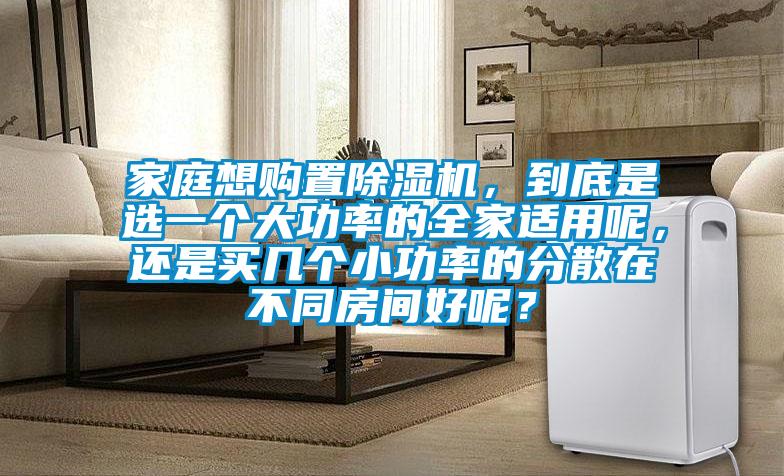 家庭想購置除濕機，到底是選一個大功率的全家適用呢，還是買幾個小功率的分散在不同房間好呢？