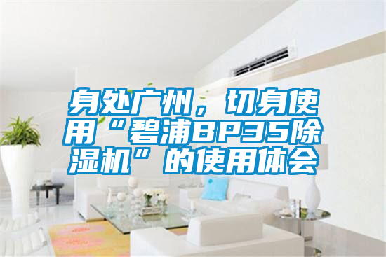 身處廣州，切身使用“碧浦BP35除濕機”的使用體會